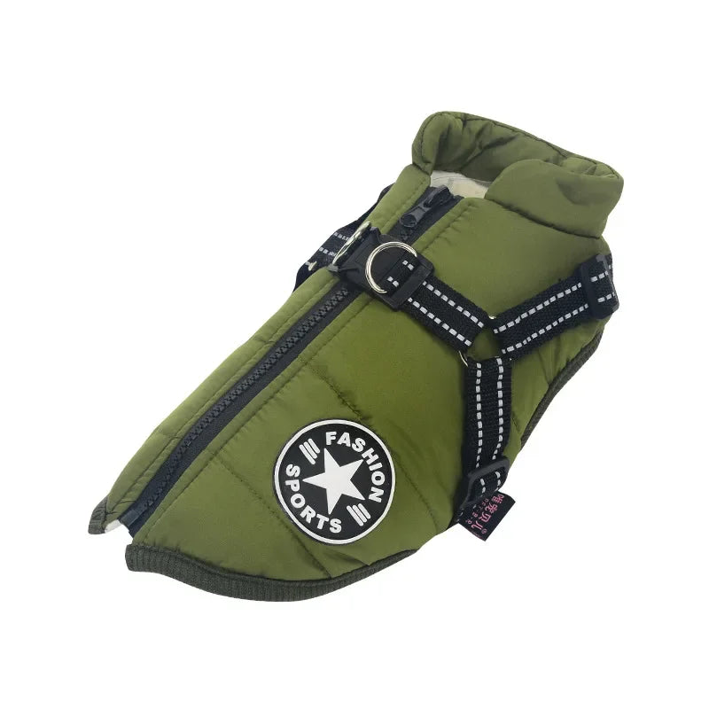 Dog Jacket with Harness Warm and Waterproof