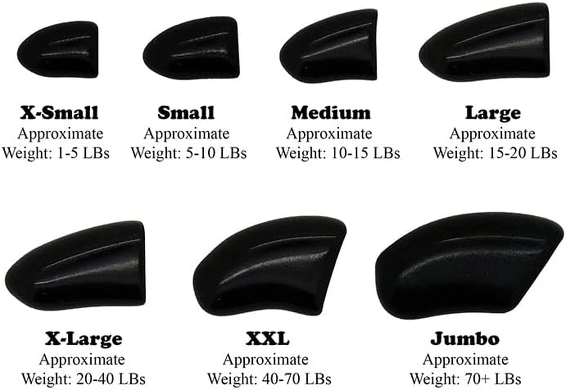 60 Piece Soft Nail Caps with Adhesive for Dog Claws - Jet Black X-Large