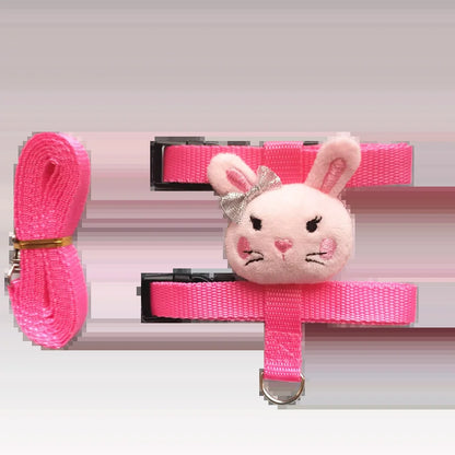 Cartoon Rabbit Harness and Leash Set Walking Adjustable Pet Harnesses for Small Animals Bunny Guinea Pig Mascotas Accessories