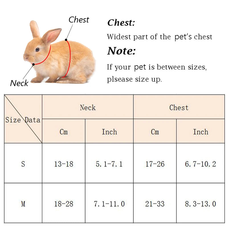 Cartoon Rabbit Harness and Leash Set Walking Adjustable Pet Harnesses for Small Animals Bunny Guinea Pig Mascotas Accessories