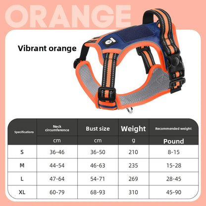 Dog Harness Lead Escape-Proof Reflective Oxford Cloth Breathable Pet Harnesses for Medium Large Dogs Collar Outdoor Walking