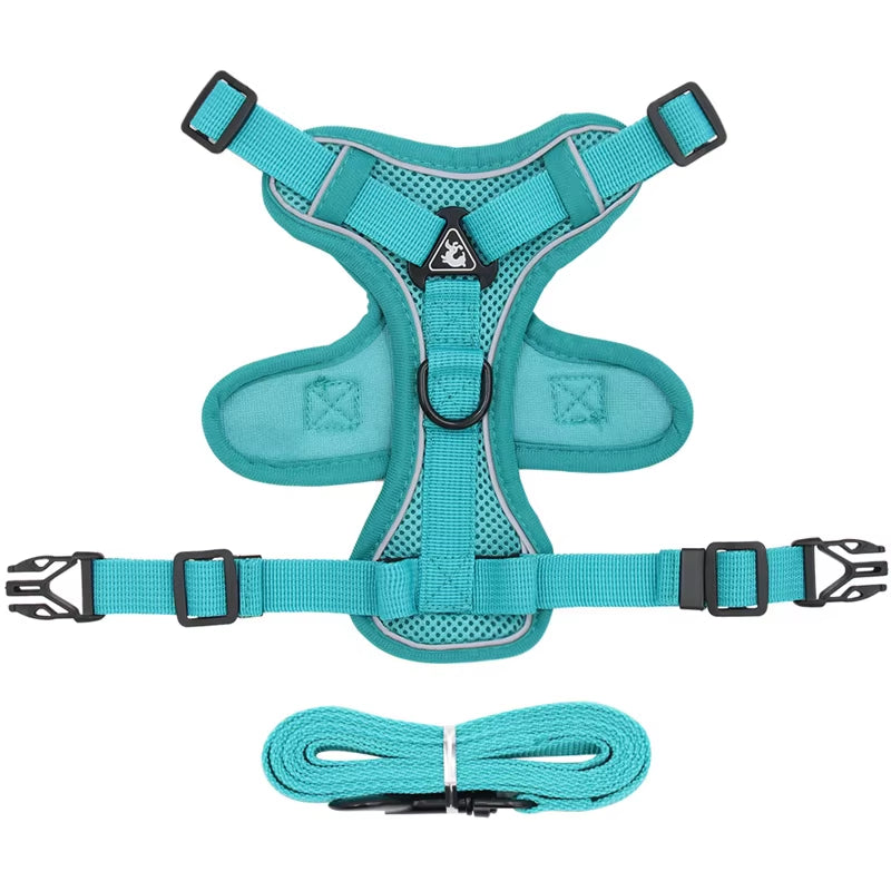 Fashion Reflective Cat/Dog Harness and Leash Sets Breathable Mesh Pet Harnesses for Small Dogs Cats Kitten Accessories Collier Chat