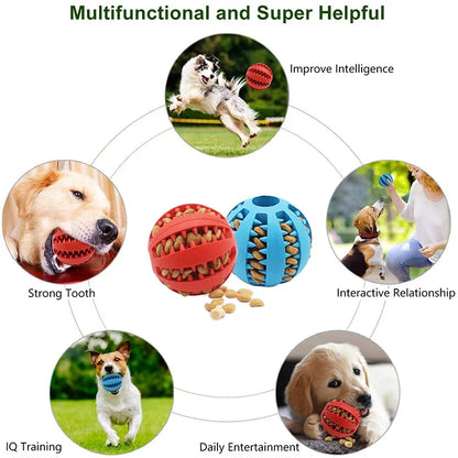  Small Dogs Interactive Elasticity Puppy Chew Toy Tooth Cleaning Rubber Food Ball Toy Pet Stuff Accessories