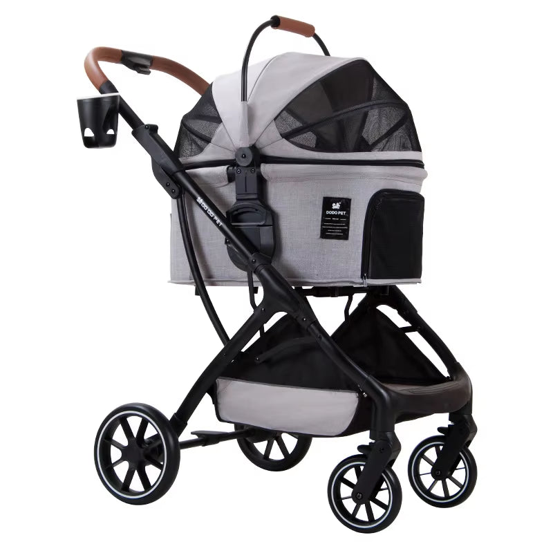 Detachable Pet Stroller Aluminium Alloy Dog Trolley for Corgi Teddy Cat Cart Load Bearing 20Kg Dog Strollers for Small Dogs