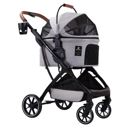 Detachable Pet Stroller Aluminium Alloy Dog Trolley for Corgi Teddy Cat Cart Load Bearing 20Kg Dog Strollers for Small Dogs
