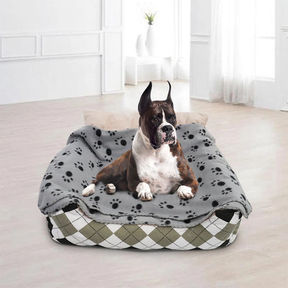 Soft Cute Pet Dog Blanket Winter Warm Cat Dog Bed Mat Print Sleeping Mattress Small Medium Large Dogs Fleece Pet Supplies