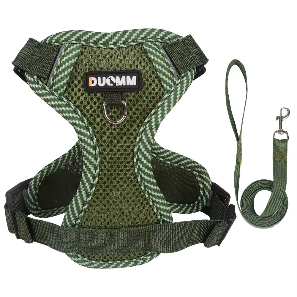 Fashion Reflective Cat/Dog Harness and Leash Sets Breathable Mesh Pet Harnesses for Small Dogs Cats Kitten Accessories Collier Chat