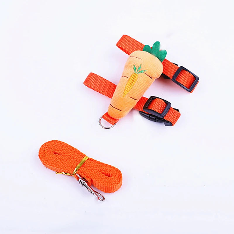 Cartoon Rabbit Harness and Leash Set Walking Adjustable Pet Harnesses for Small Animals Bunny Guinea Pig Mascotas Accessories
