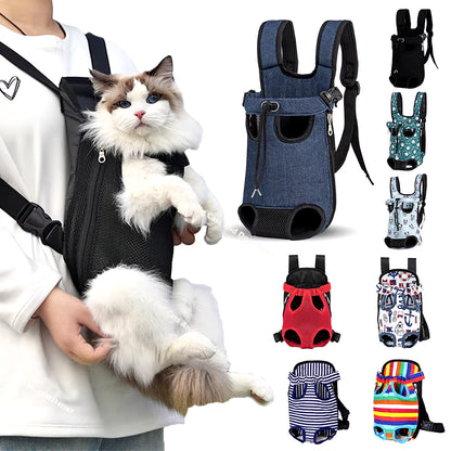 Adjustable Pet Carrier Double Shoulder Backpack Portable Bag Outdoor Travel Camping Hiking Cat Bag Dog Bag