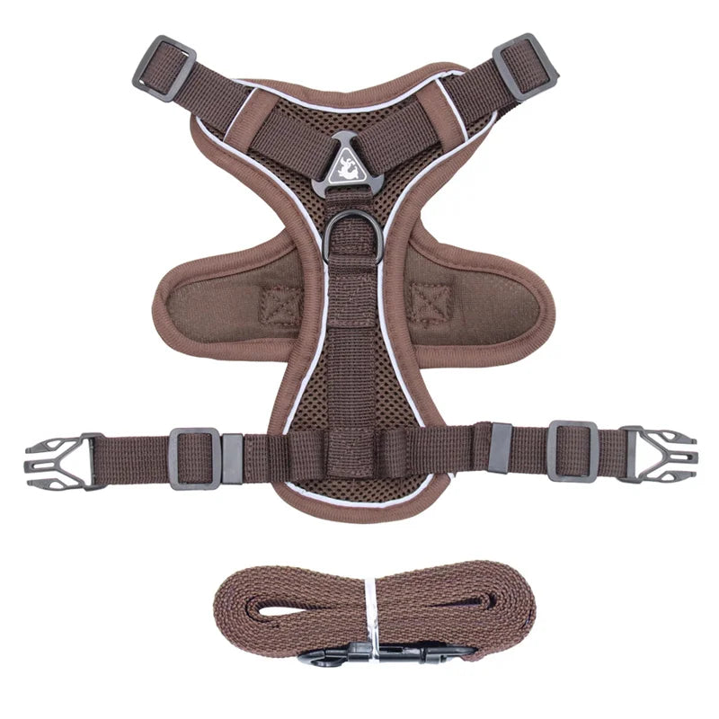 Fashion Reflective Cat/Dog Harness and Leash Sets Breathable Mesh Pet Harnesses for Small Dogs Cats Kitten Accessories Collier Chat