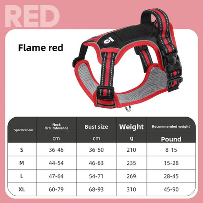 Dog Harness Lead Escape-Proof Reflective Oxford Cloth Breathable Pet Harnesses for Medium Large Dogs Collar Outdoor Walking