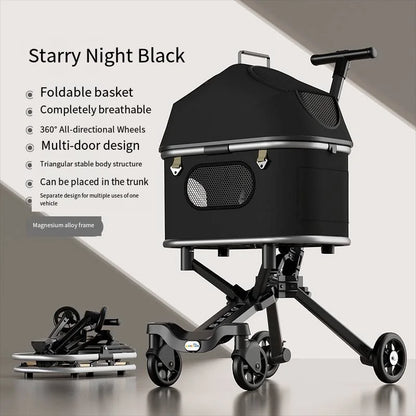 Magnesium Alloy Body Pet Stroller Wholesale Portable Dog Outdoor Cart Upgrade Model