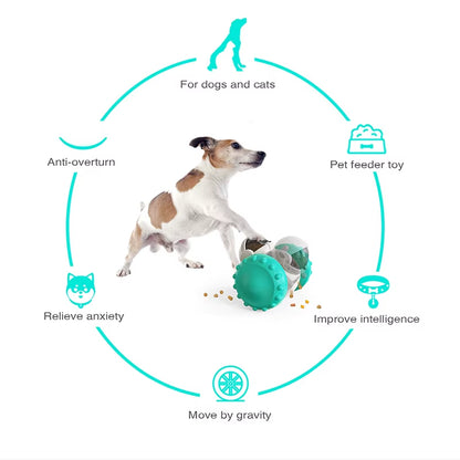 Pet Treat Tumbler Interactive Toy Slow Food Feeder Dispenser IQ Training Accessories