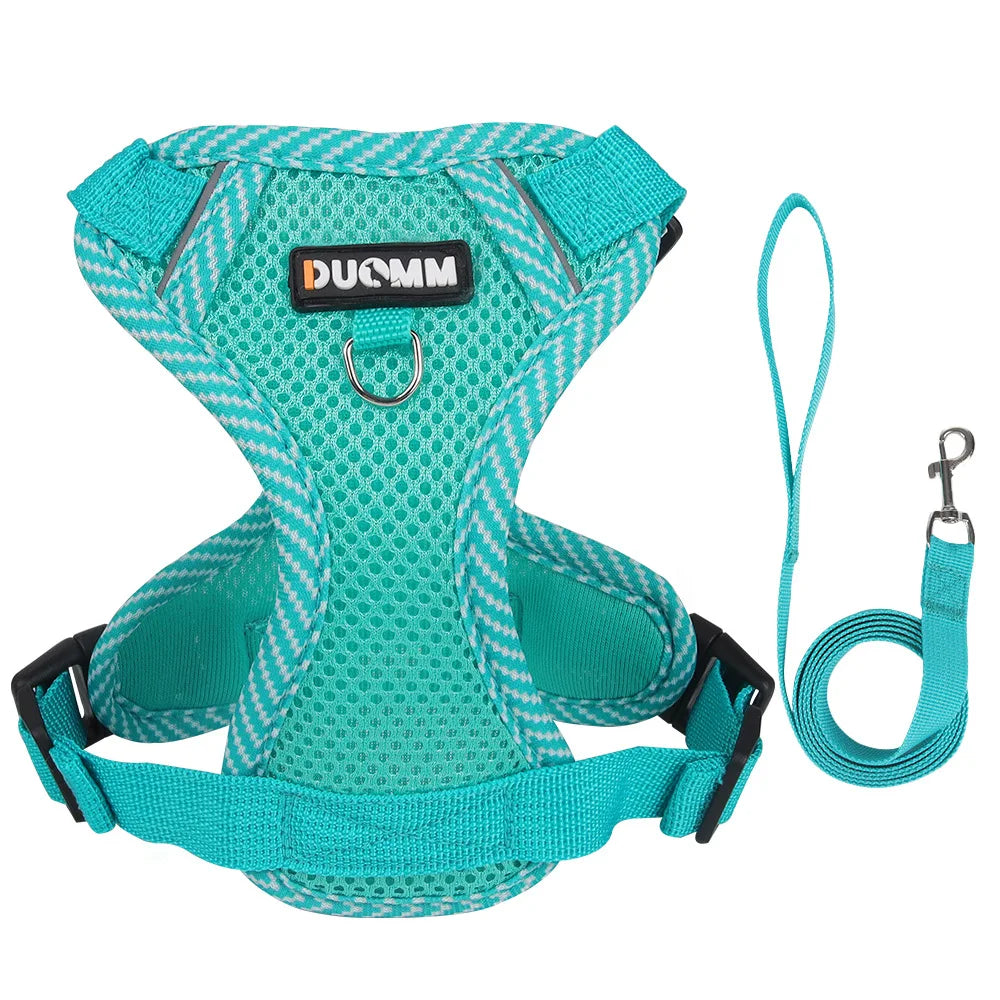 Fashion Reflective Cat/Dog Harness and Leash Sets Breathable Mesh Pet Harnesses for Small Dogs Cats Kitten Accessories Collier Chat