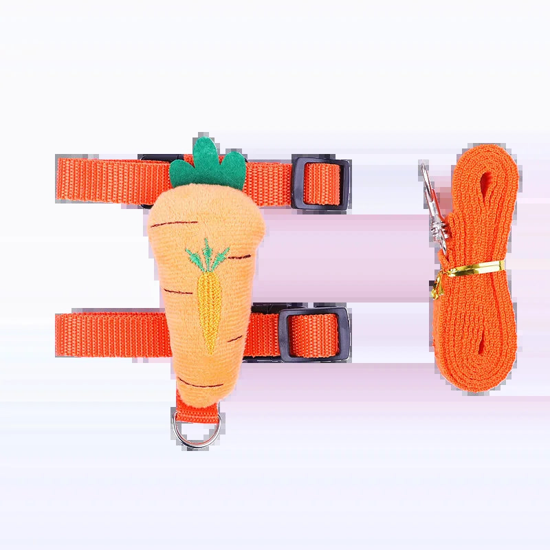 Cartoon Rabbit Harness and Leash Set Walking Adjustable Pet Harnesses for Small Animals Bunny Guinea Pig Mascotas Accessories