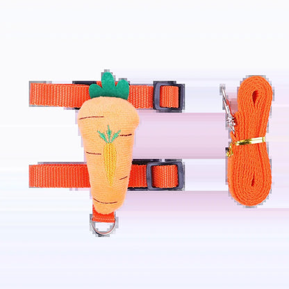 Cartoon Rabbit Harness and Leash Set Walking Adjustable Pet Harnesses for Small Animals Bunny Guinea Pig Mascotas Accessories