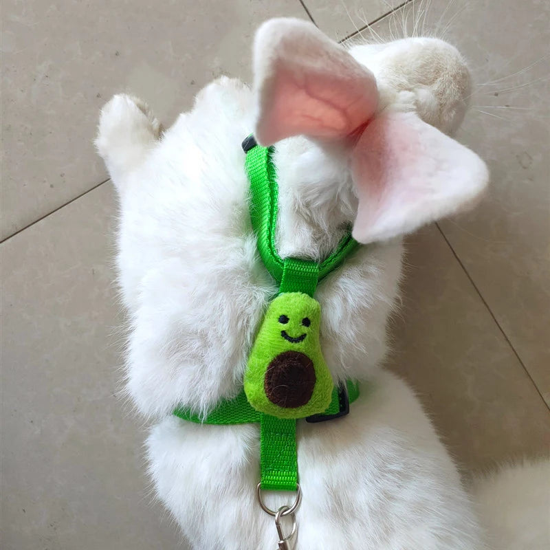 Cartoon Rabbit Harness and Leash Set Walking Adjustable Pet Harnesses for Small Animals Bunny Guinea Pig Mascotas Accessories