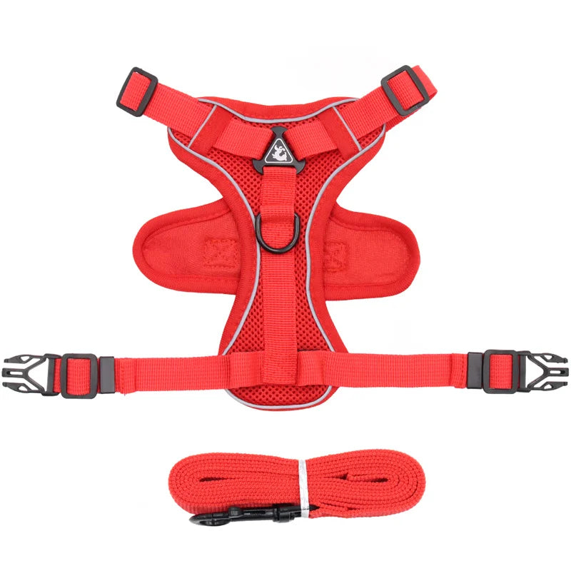 Fashion Reflective Cat/Dog Harness and Leash Sets Breathable Mesh Pet Harnesses for Small Dogs Cats Kitten Accessories Collier Chat
