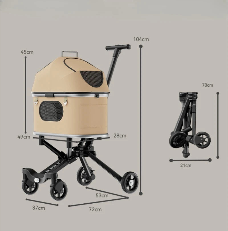 Magnesium Alloy Body Pet Stroller Wholesale Portable Dog Outdoor Cart Upgrade Model