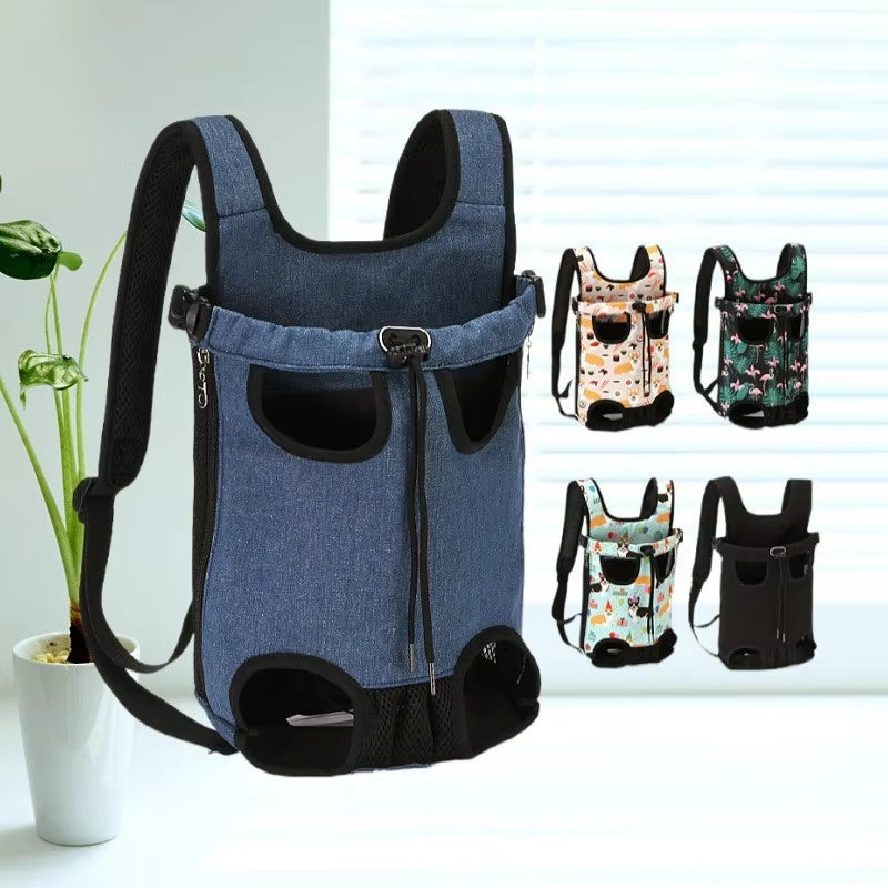 Adjustable Pet Carrier Double Shoulder Backpack Portable Bag Outdoor Travel Camping Hiking Cat Bag Dog Bag