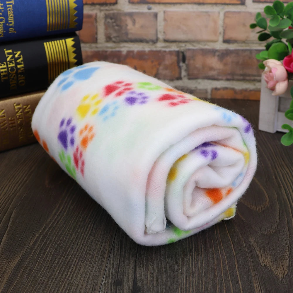 Soft Cute Pet Dog Blanket Winter Warm Cat Dog Bed Mat Print Sleeping Mattress Small Medium Large Dogs Fleece Pet Supplies